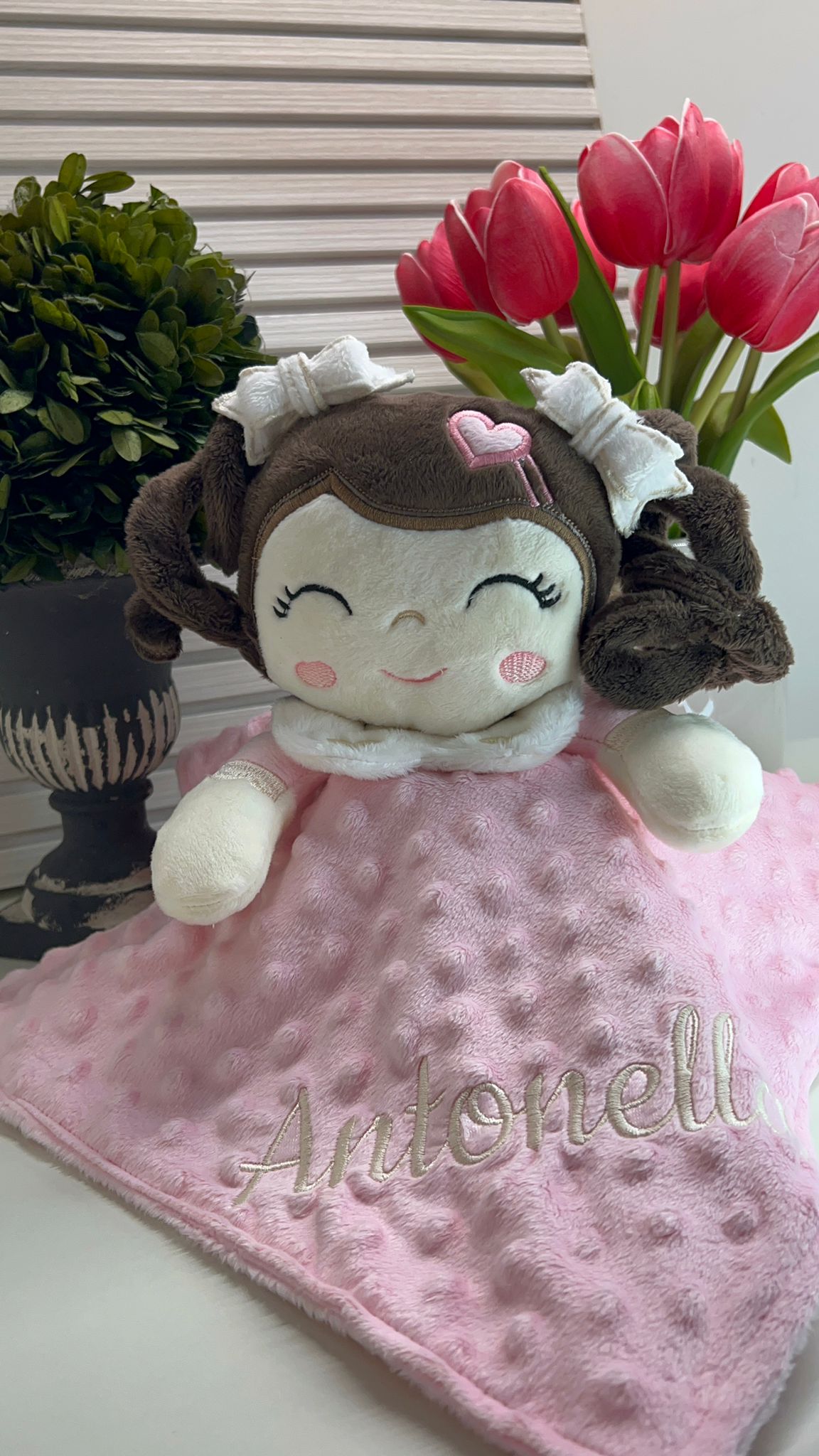 Plush Security Blanket with Doll MImi