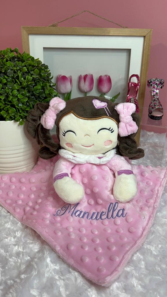 Plush Security Blanket with Doll MImi