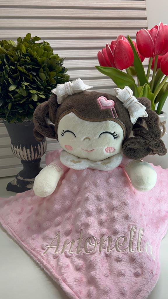 Plush Security Blanket with Doll MImi