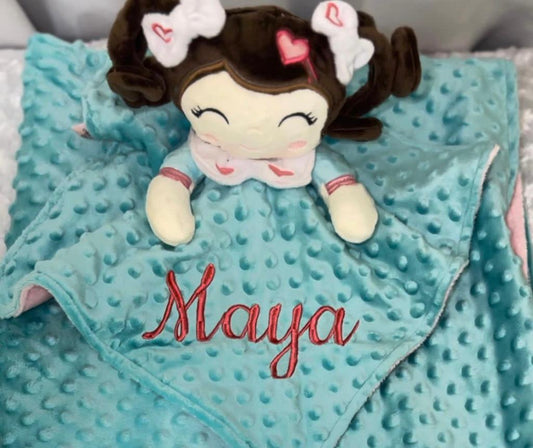 Plush Security Blanket with Doll MImi