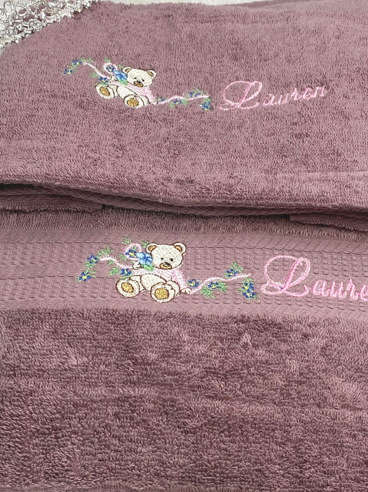 Embroidered Bath and Face Towels