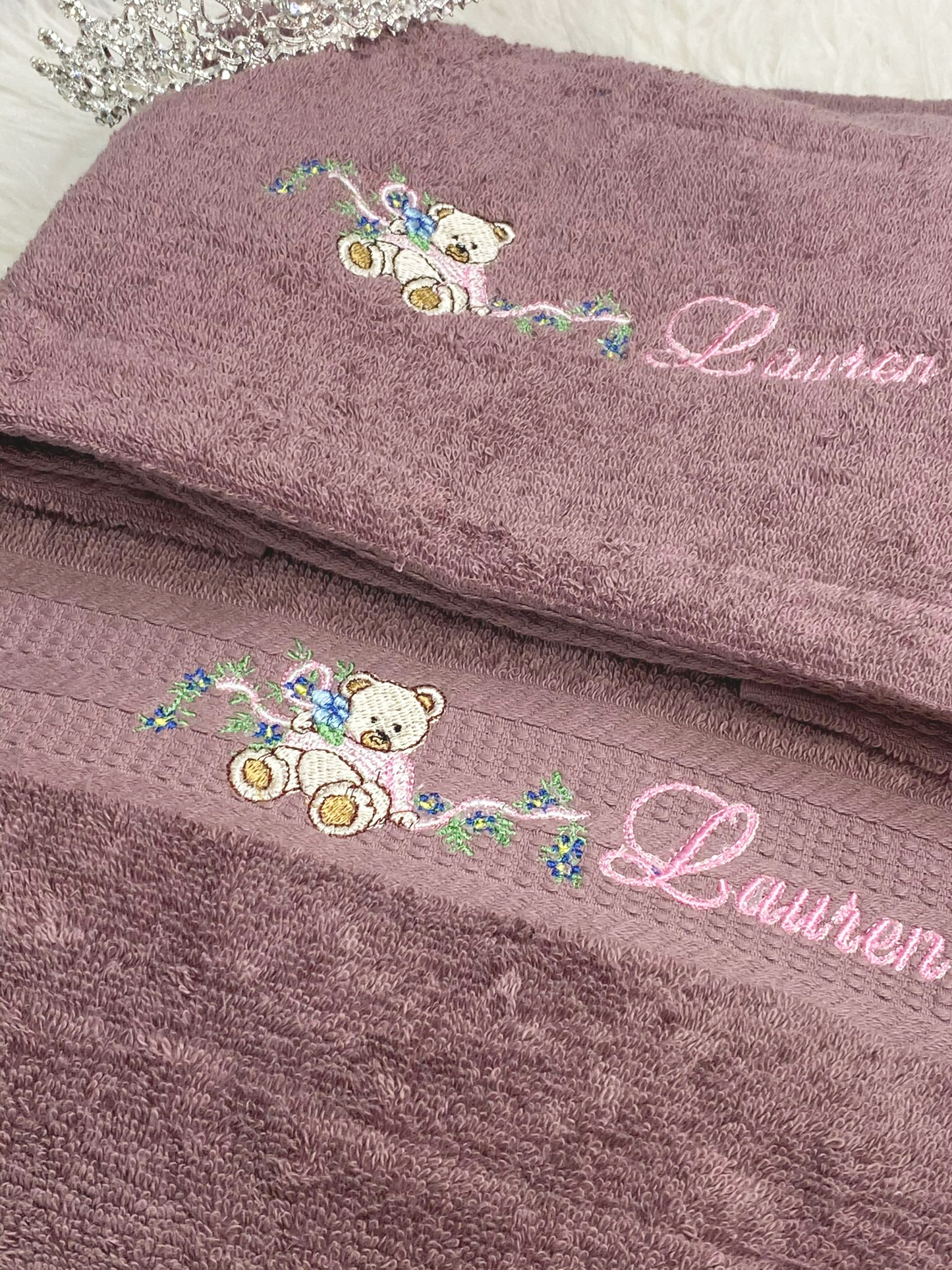 Embroidered Bath and Face Towels